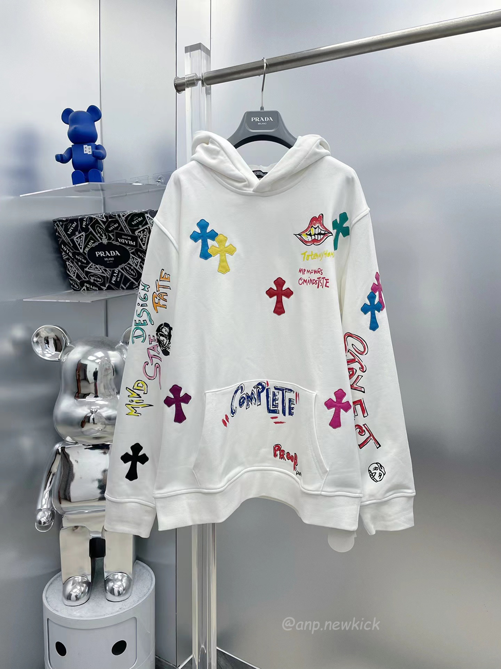 Chrome Hearts Multi Color Cross Hoodie Black White Gray (16) - newkick.cc